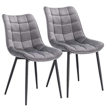 WOLTU Sedie da Pranzo con Schienale Senza Braccioli Sgabello in Velluto per Cucina Grigio Chiaro BH142hgr-2