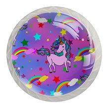 Maniglie per cassetti Manopole per cassetti Manopole rotonde Confezione da 4 per armadietto, cassetti, cassettiere, cassettiere ecc. Stella arcobaleno unicorno