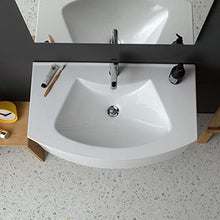 Kiamami Valentina MOBILE BAGNO CURVO SOSPESO CM 82 CON LAVABO E SPECCHIO | RIVA
