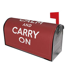 Cover magnetica per cassetta delle poste, con scritta "Keep Calm And Carry On", colore: rosso scuro