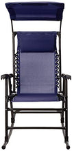 Amazon Basics - Sedia a dondolo pieghevole con parasole, Blu