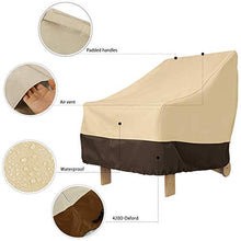 Basage Copertura per Sedia da Patio Adirondack da 2Pacchi per Sedia da Esterno per Esterno Resistente 31X33X36 Pollici 420D,Coperture per Mobili da Esterno per Esterno Impermeabile,Beige