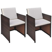 FAMIROSA Sedie da Giardino 2 pz con Cuscini in Polyrattan Marrone