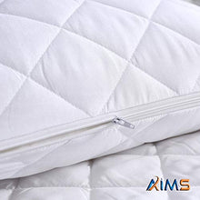 AIMS, Coprimaterasso trapuntato impermeabile in microfibra, con angoli, con fascia elastica, profondità extra di 40 cm (King)