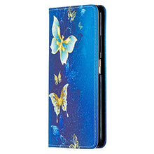 Miagon Wallet Folio Flip PU Leather Case for Samsung Galaxy S21 Ultra,Creative Painted Design Full-Body Protective Cover Card Holder Kickstand Magnetic,Gold Butterfly