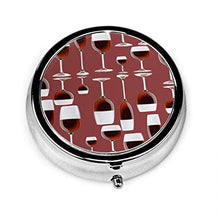 Portapillole rotondo per vino, astuccio per portapillole argento per borsa, regalo unico per organizer decorativo in metallo, per pillole, soprattutto per le donne