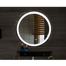 specchio Rotondo con Cornice in Ferro, Bagno Trucco a Luce LED, Pulsante Touch per Soggiorno/Camera da Letto (Luce Bianca) Bianco, Nero, Oro