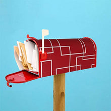 Moderno rosso e bianco geometrico unico progettato magnetico cassetta postale copre la copertura cassetta postale per giardino giardino giardino giardino decorazione dimensioni standard 51x48 pollici