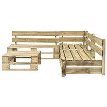 OUSEE Set Divani da Giardino con Pallet 4 pz in Legno