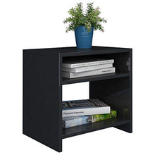 Kshzmoto Comodino in truciolare Nero Lucido, Pratico Comodino per Camera da Letto familiare 40 x 30 x 40 cm (Larghezza x profondità x Altezza)