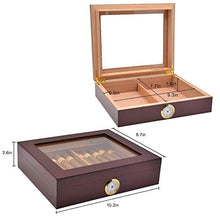 QINJLI di Alta qualità in Legno di Cedro Cigar Box, Grande Cigar Box Che può Contenere Circa 25 Cigars, Portable Desktop Cigar Box