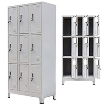 FAMIROSA Armadio con 9 Armadietti in Acciaio 90x45x180 cm Grigio