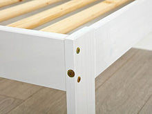Inter Link Single Bed in Varnished Solid Pine (without slatted base), White, 90x190 cm