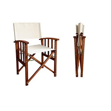 PiuShopping Set Sedie da Regista Pieghevoli in Legno da Esterno per Giardino, Ecru, Poltrone Richiudibili con Braccioli - 55x51x84h