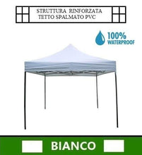 Gazebo pieghevole impermeabile in alluminio 3x3m Bianco - Mod. Super Ignis