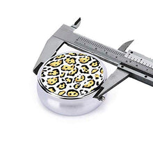 Contenitore rotondo per pillole in metallo con stampa leopardo, con 3 scomparti, per medicina e vitamine, per viaggi all'aperto