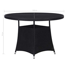 Oushome Tavolo da Giardino Nero 110x74 cm in Polyrattan