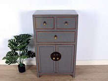 Yajutang - Cassettiera cinese con 3 cassetti, 2 ante, colore: grigio