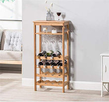 Wine Rack, Wine Rack 16 bottiglie Floor-Standing Wine Rack solido Porta bicchiere legno mensola rack di stoccaggio rack WTZ012
