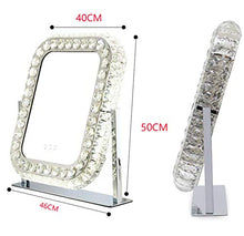 LOVEHOUGE Specchio per Il Trucco con Luci,Specchio Cosmetico in Cristallo con Luci Dimmerabili,Touch Screen,Specchio Cosmetico Girevole A 360 Gradi