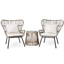 Aimir Set di Mobili da Giardino per Esterni, Divano Modulare in Rattan Manuale 3 Pezzi E Tavolino da caffè Dispositivo di Conversazione per Balcone Kit per Mobili da Giardino per La Casa