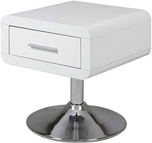 Amazon Brand - Movian Emme - Comodino, 40 x 40 x 45 cm (Lu x La x A), bianco lucido