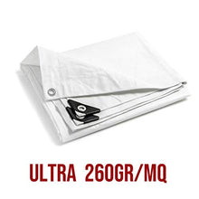 STI Telo PVC Ultra 260gr occhiellato Copertura Impermeabile Esterni Bianco 2,5X3m