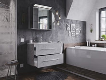 Set di mobili da bagno Firenze 80 2 parti grigio cemento e armadio specchio