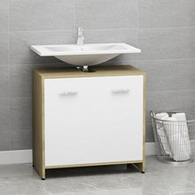 Mobile da bagno in rovere Sonoma 60 x 33 x 58 cm, colore: Bianco