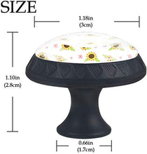 Motivo floreale rosa girasole giallo Pomelli per Porta Set di 4 Pomelli per Mobili Manopole per Cassetti Cucina Armadio Vetro