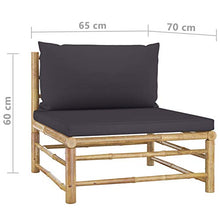 Tidyard Set 4 Pezzi Divani da Giardino Esterno con Cuscini in bambù,Salotto da Giardino in bambù,Mobili da Giardino in bambù