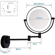 ZJBB Specchio Trucco da Parete Estensibile, 360°Girevole Specchio Ingranditore 10x, Specchio da Bagno con Luce a LED USB Ricaricabile, Specchio da Barba per Salone di Bellezza e Hotel