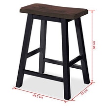 Tidyard Set da Bar 3 pz in MDF Nero,Tavolo e sedie da Cucina,Include 1 Tavolo e 2 sgabelli