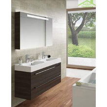 Kit Mobile lavabo RIHO & SLIMLINE SET 77 in acrilico lucido, 120 x 38 a 60,5 cm