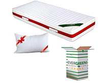 EVERGREENWEB Materasso singolo 80x200 in MEMORY FOAM & Waterfoam ORTOPEDICO alto 22 cm con Cuscino Letto GRATIS Lastra Massaggiante, Rivestimento Bianco SFODERABILE per Reti e Letti