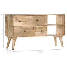 vidaXL Credenza 110x30x62 cm in Legno Massello di Mango