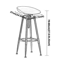 Sgabelli da Bar Sedia Cucina Sgabello da Bar Industriale - Retro Sgabelli girevoli da 70-80cm - Sedia da Cucina Extra Alta - Sgabello da Bar con Altezza Regolabile Regolabile - Sedile in plastica P