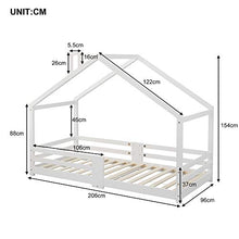 GYF Rete del Letto Struttura Letto Legno per Letto Bed Bed Bed Bed Bed Bed Bed Pine House Letto per Bambini 90 X 200 Cm Senza Materasso, Bianco