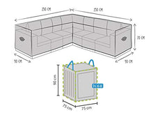 Schutzhülle n Set: copertura 250 x 250 cm per mobili da giardino a forma di L + tasca per 6-8 cuscini