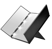 UYZ Specchio per Il Trucco a LED Piccolo Desktop con Touch Screen Pieghevole Portatile Leggero HD Fill Light Specchio per Il Trucco a Tre specchi