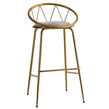 YS Sedia Moderna Alta per Cucina con Schienale Basso da Pranzo con Sgabello da Bar Imbottito in Velluto Altezza Seduta,Grigio,65 cm