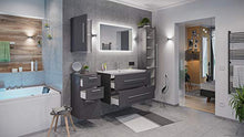 Set di mobili da bagno Firenze 100 (5 parti/B) antracite satinato e specchio LED