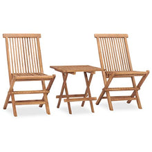 FAMIROSA Set da Pranzo da Giardino Pieghevole 3 pz in Massello di Teak-5455