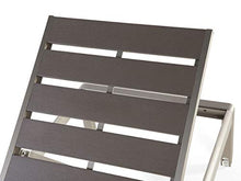 Beliani Lettino da Giardino con Struttura in Alluminio Argento e Legno Grigio Nardo