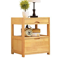FEANG Semplice Comodino Comodino Comodino con 2 cassetti e stoccaggio Scaffale Laterale tavolino Quadrato Armadio Armadio Armadio per Camera da Letto