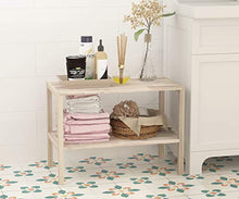 Panca Contenitore in Legno massello a 2 Livelli di INTERBUILD (Bianco Organico)