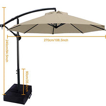 ABCCANOPY - Ombrellone a sbalzo da giardino con manovella e base a croce, per esterni, mercato, terrazza, cortile, piscina e spiaggia, oltre 12 colori, altezza: 3 m