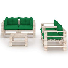 SKM Set Divani da Giardino Pallet 5 pz con Cuscini in Legno di Pino (126.16kg)