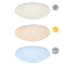 Briloner Leuchten - Plafoniera LED Dimmerabile, decoro a stelle, Luce calda neutra fredda, include telecomando, LED integrati 1300Lm 15W, Ø29.3 cm, Lampada da soffitto per camera, plastica IP20