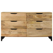 SKM Cassettiera in Legno Massello di Mango 140x45x80 cm